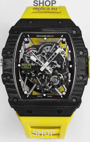 Richard Mille RM35-02 Rafael Nadal Carbon Fiber Casing with Genuine Tourbillon Super Clone Watch