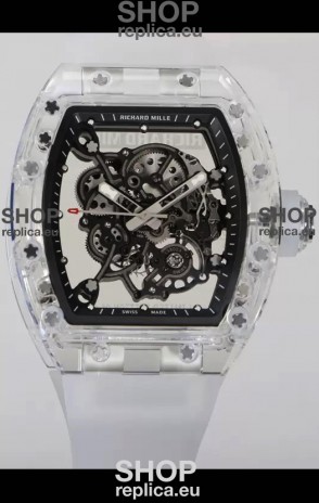Richard Mille RM055 Transparent Sapphires Casing with Genuine Tourbillon Super Clone Watch