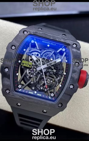 Richard Mille RM35-02 Rafael Nadal Carbon Fiber Casing with Genuine Tourbillon Super Clone Watch