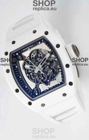 Richard Mille RM055 Ceramic Casing 1:1 Mirror Replica Watch in White Strap 