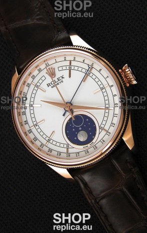 Rolex Cellini Moonphase Rose Gold REF# 50535 Swiss Replica Watch 
