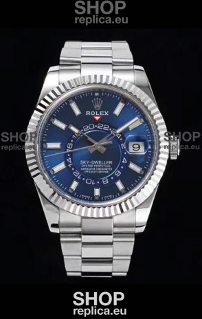 Rolex Sky-Dweller REF# 326934 Blue Dial Watch in 904L Steel Case 1:1 Mirror Replica