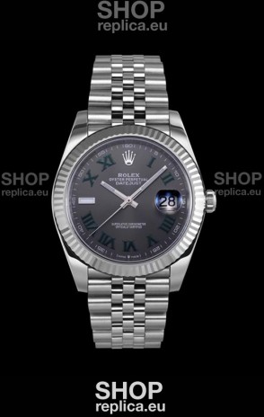 Rolex Datejust Wimbledon Edition Japanese Replica Watch - Grey Dial in 41MM 