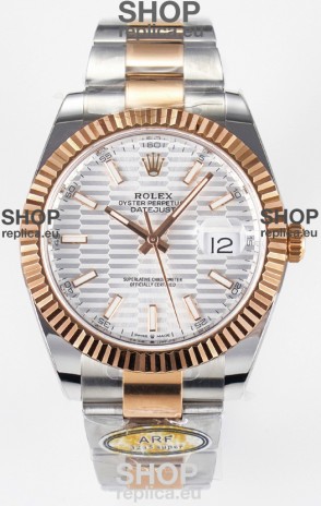 Rolex Super Clone Datejust ETA 3235 Movement 41MM Two Tone Rose Gold Plating Fluted Dial Watch