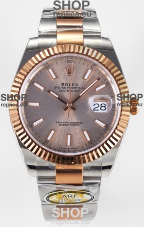 Rolex Super Clone Datejust ETA 3235 Movement 41MM Two Tone Rose Gold Plating and Dial Watch