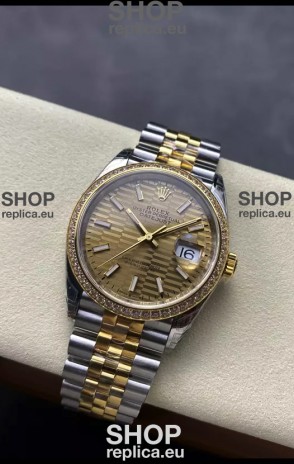 Rolex Super Clone Datejust ETA 3235 Movement 36MM Two Tone Yellow Gold Swiss Watch 