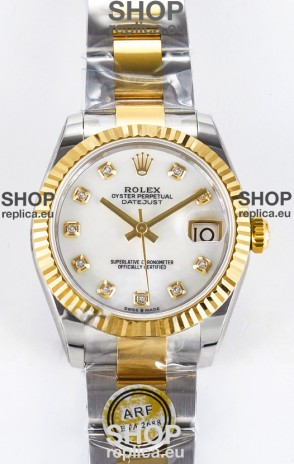 Rolex Super Clone Datejust ETA 2688 Movement 31MM Two Tone Yellow Gold Swiss Pearl Dial