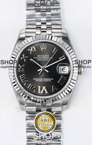 Rolex Super Clone Datejust ETA 2688 Movement 31MM Stainless Steel Grey Dial Watch 