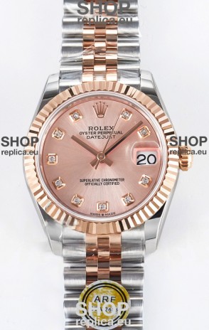 Rolex Super Clone Datejust ETA 2688 Movement 31MM Two Tone Rose Gold Swiss Champange Dial