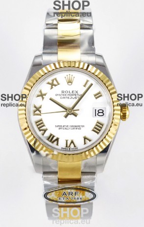 Rolex Super Clone Datejust ETA 2688 Movement 31MM Two Tone Yellow Gold Watch White Dial