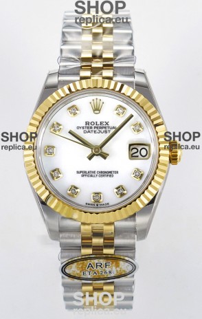 Rolex Super Clone Datejust ETA 2688 Movement 31MM Two Tone Yellow Gold Swiss White Dial