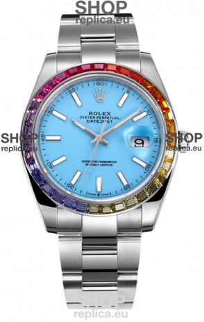 Rolex Datejust 41MM Swiss Replica Watch - 904L Steel in Blue Tiffany Dial 