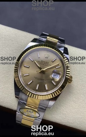Rolex Datejust M126333 41MM ETA3235 72 Hours Power Gold Dial Oyster 1:1 Mirror Replica Yellow Gold 904L Steel