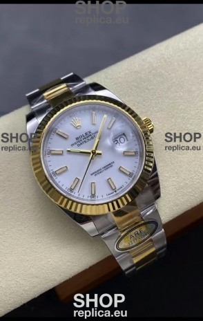 Rolex Datejust M126333 41MM ETA3235 72 Hours Power White Dial Oyster 1:1 Mirror Replica Yellow Gold 904L Steel