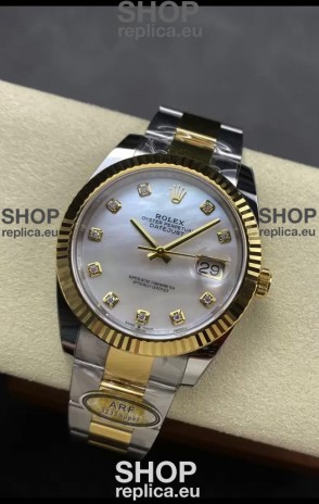 Rolex Datejust M126333 41MM ETA3235 72 Hours Power Pearl Dial Oyster 1:1 Mirror Replica Yellow Gold 904L Steel