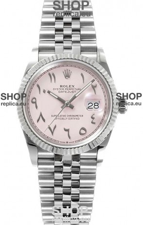 Rolex Datejust M126234 36MM ETA3235 Pink Arabic Dial - 904L Steel Casing 