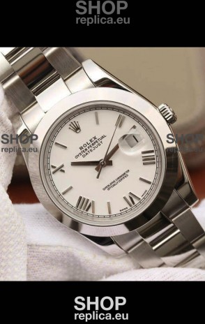 Rolex Datejust 41MM Cal.3135 Swiss 1:1 Mirror Replica Watch in 904L White Dial