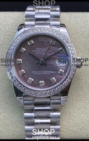 Rolex Datejust 178384 31MM Swiss Replica in 904L Steel in Grey Dial - 1:1 Mirror Replica