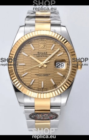 Rolex Datejust Cal.3235 Movement 1:1 Mirror Replica 904L Steel 41MM - Gold Fluted Motif Dial