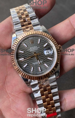 Rolex Datejust Cal.3235 Movement 1:1 Mirror Replica 904L Steel 41MM - Grey Fluted Motif Dial