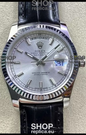 Rolex Day Date 904L Steel Casing Watch in Steel Dial 36MM - 1:1 Mirror Quality 