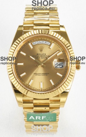 Rolex Day Date Super Clone 18K Yellow Gold Watch 40MM - Gold Dial 1:1 Mirror Quality
