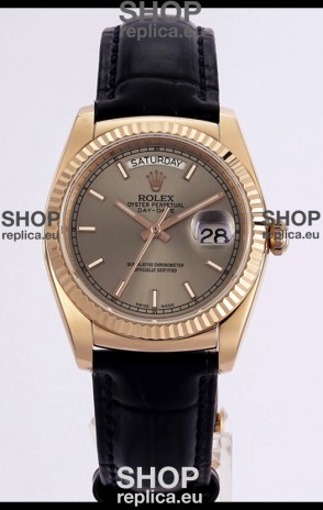 Rolex Day Date Rose Gold 904L Steel Casing Watch in Gold Dial 36MM - 1:1 Mirror Quality
