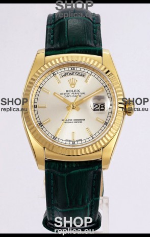 Rolex Day Date Yellow Gold 904L Steel Casing Watch in Steel Dial 36MM - 1:1 Mirror Quality