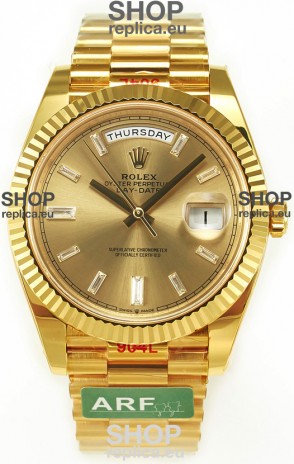 Rolex Day Date Presidential 18K Yellow Gold Watch 40MM - Gold Diamonds Dial 1:1 Mirror Quality