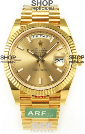 Rolex Day Date Presidential 18K Yellow Gold Watch 40MM - Gold Stick Dial 1:1 Mirror Quality