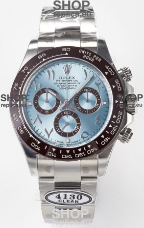 Rolex Daytona Super Clone ICE Blue Dial Diamonds Bezel Cal.4130 Movement - 904L Steel Watch