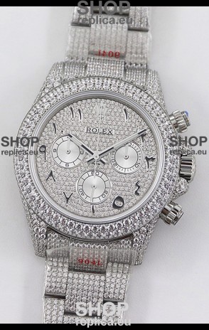 Rolex Cosmograph Daytona 904L Steel ICED OUT Cal.4130 Movement - 904L Steel Watch
