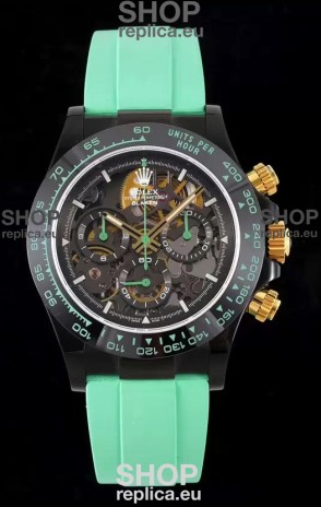 Rolex Daytona Blaken Green 1:1 Swiss Mirror Replica Skeleton Dial Cal.4130 Movement