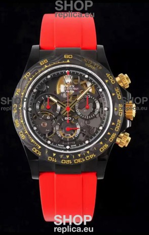 Rolex Daytona Blaken Red 1:1 Swiss Mirror Replica Skeleton Dial Cal.4130 Movement