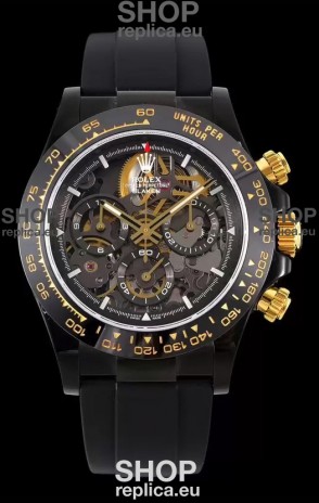 Rolex Daytona Blaken Black 1:1 Swiss Mirror Replica Skeleton Dial Cal.4130 Movement
