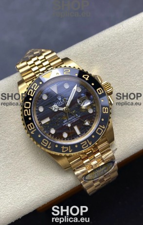 Rolex GMT Masters II Super Clone 126718GRNR Yellow Gold Tiger Iron Dial Swiss Replica Watch
