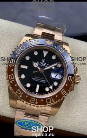 Rolex GMT Masters II M126715CHNR Everose Gold Swiss Replica 1:1 Mirror Watch - 904L Steel