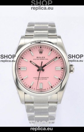 Rolex Oyster Perpetual REF#126000 36MM Swiss Movement Swiss Replica Pink Dial 904L Steel 1:1 Mirror Replica Watch