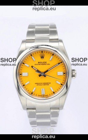Rolex Oyster Perpetual REF#126000 36MM Swiss Movement Swiss Replica Yellow Dial 904L Steel 1:1 Mirror Replica Watch
