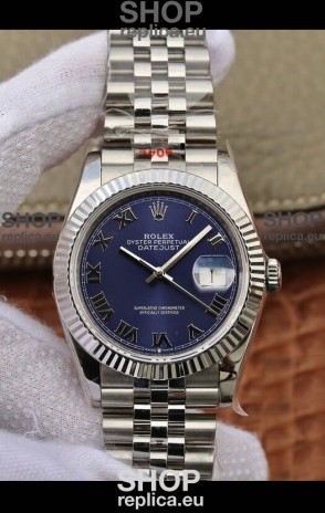 Rolex Datejust 31MM ETA-2671 Movement Swiss Replica in 904L Steel in Blue Roman Dial