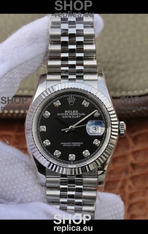 Rolex Datejust 36MM ETA-3135 Movement Swiss Replica in 904L Steel in Navy Blue Dial 