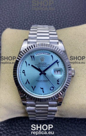 Rolex Day Date Presidential 904L Steel 36MM - Ice Blue Arabic Numerals 1:1 Mirror Quality Watch