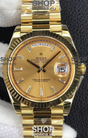 Rolex Day Date Presidential 904L Steel Yellow Gold 40MM - Gold Dial 1:1 Mirror Quality Watch