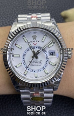Rolex Sky-Dweller REF# M326934 White Dial Watch in 904L Steel Case 1:1 Mirror Replica