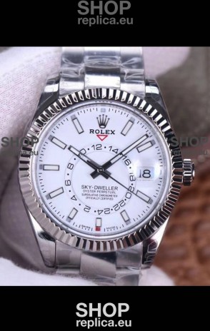 Rolex Sky-Dweller REF# M326934 White Dial Watch in 904L Steel Case 1:1 Mirror Replica