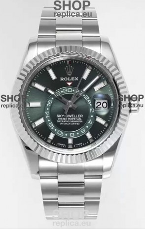 Rolex Sky-Dweller REF #m336934 Green Dial Watch in 904L Steel Case - Super Clone Watch