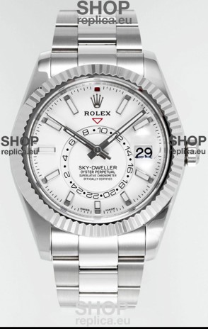 Rolex Sky-Dweller REF #m336934 White Dial Watch in 904L Steel Case - Super Clone Watch