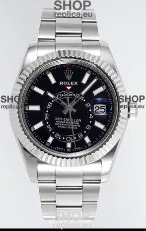 Rolex Sky-Dweller REF #m336934 Black Dial Watch in 904L Steel Case - Super Clone Watch
