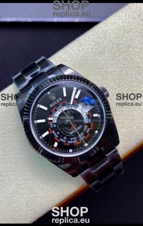 Rolex SkyDweller Swiss Watch in PVD Coated Case - DIW Edition Black Dial