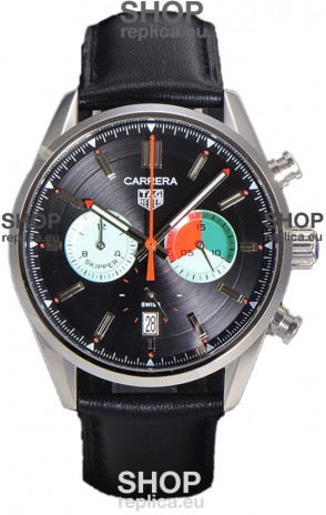 Tag Heuer Carrera Carrera Skipper 39 Chronograph Swiss Quartz Replica Watch Black Dial 